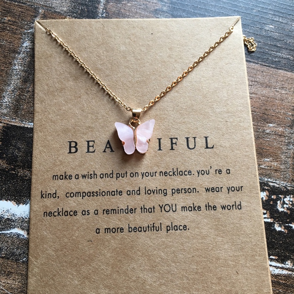 Butterfly pendant necklace 3/$25